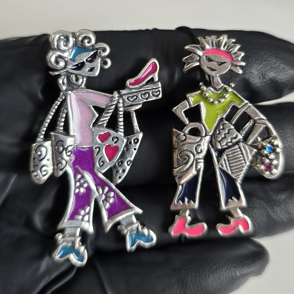 Sterling Silver 925 Convertible Brooch/Pendant Set / Hippie Hipste